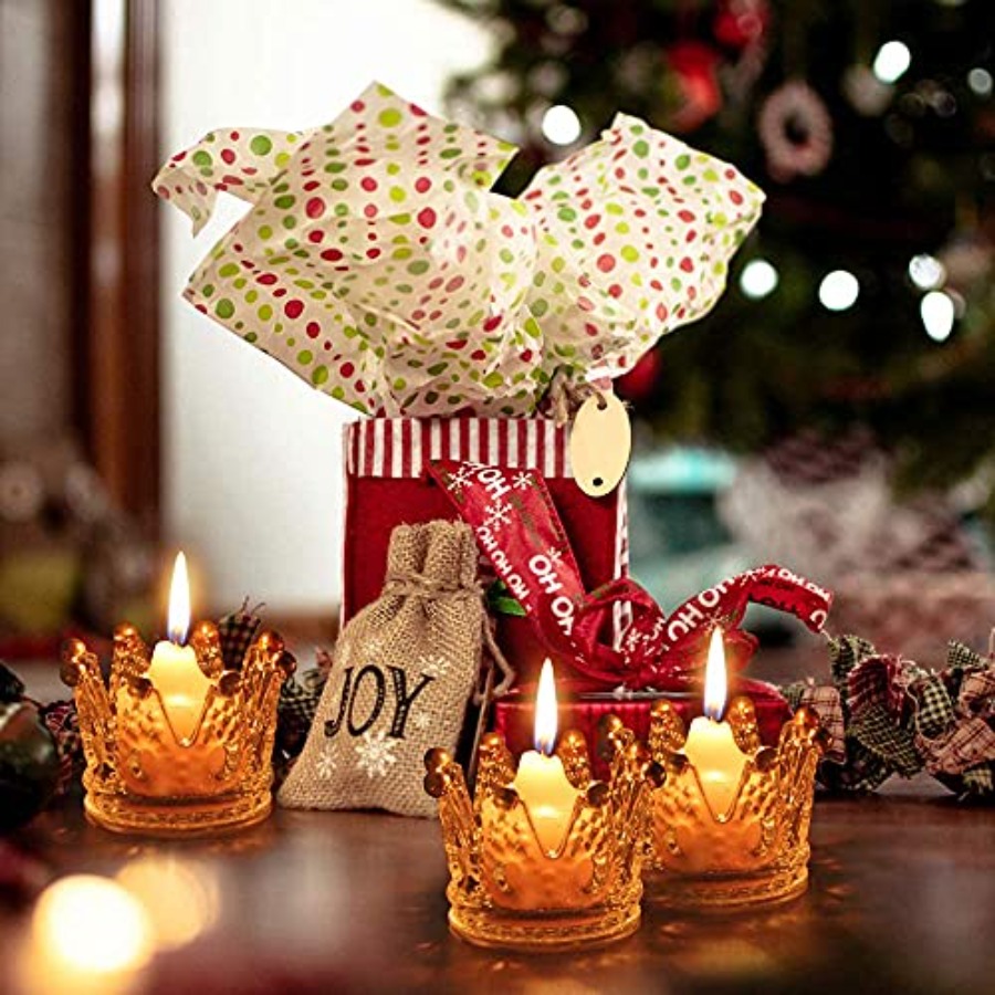 Crown Glass Tealight Candle Ho - Home Decor Gold reseña y precio