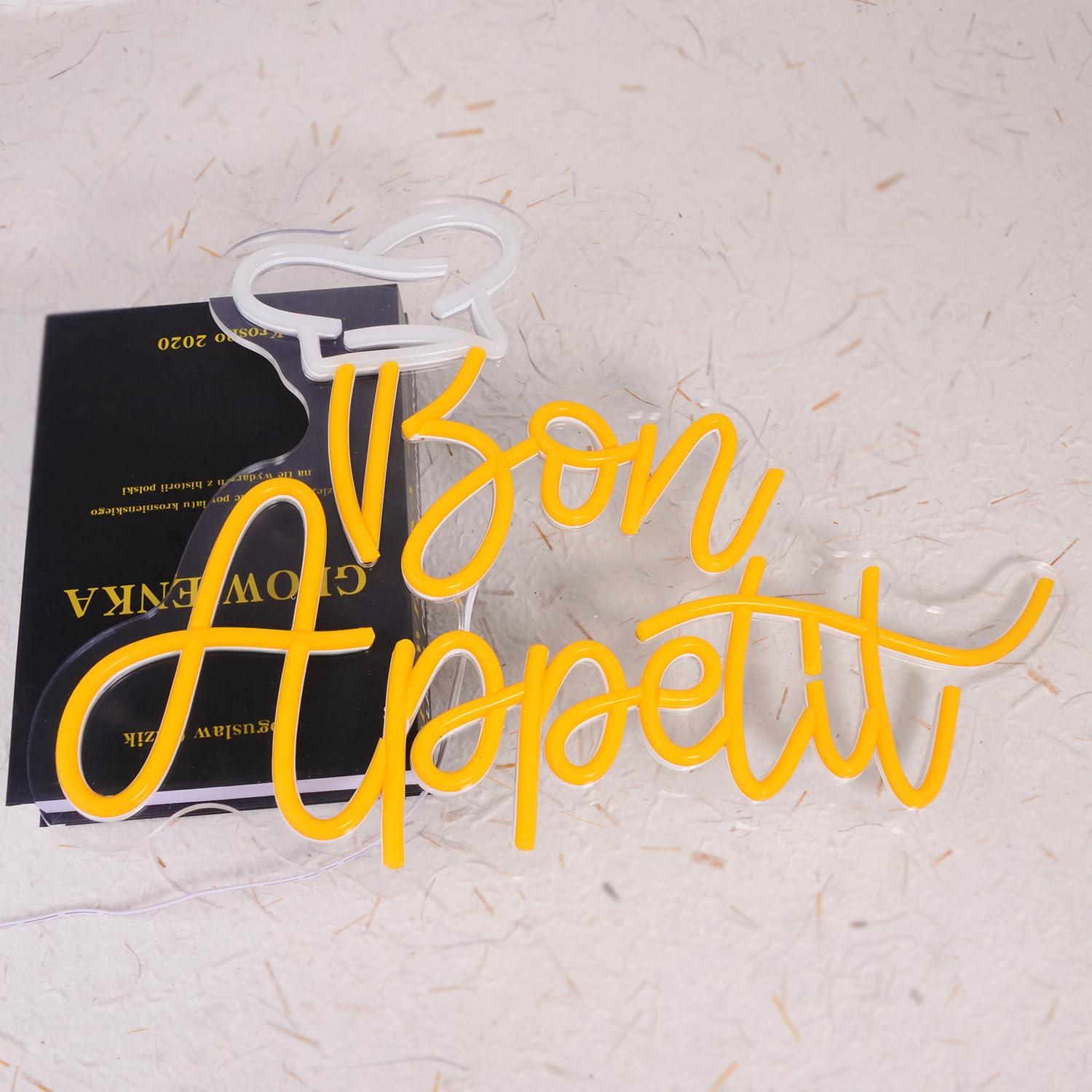 Bon Appetit Chef Hat Neon Sign - Home Decor Wall Art reseña y precio