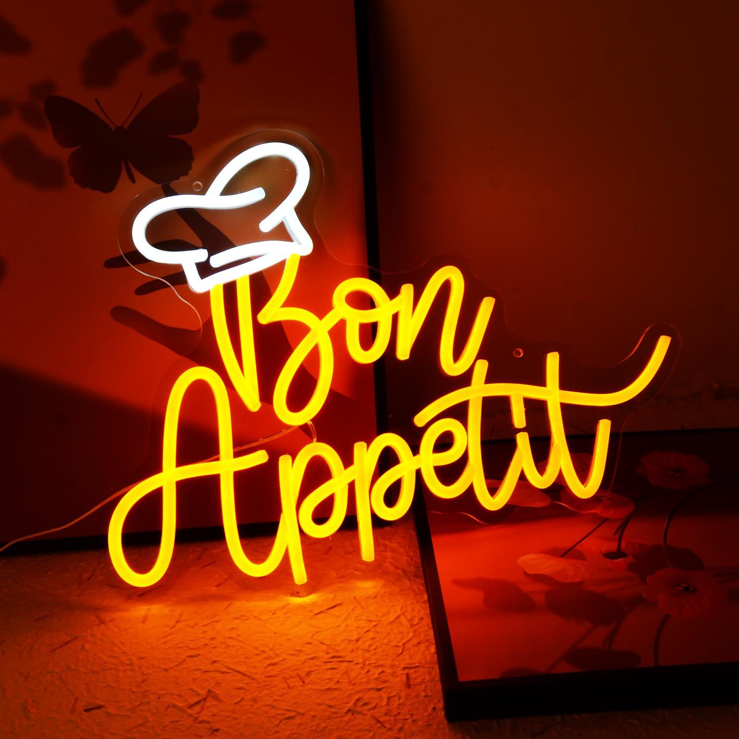 Bon Appetit Chef Hat Neon Sign - Home Decor Wall Art reseña y precio