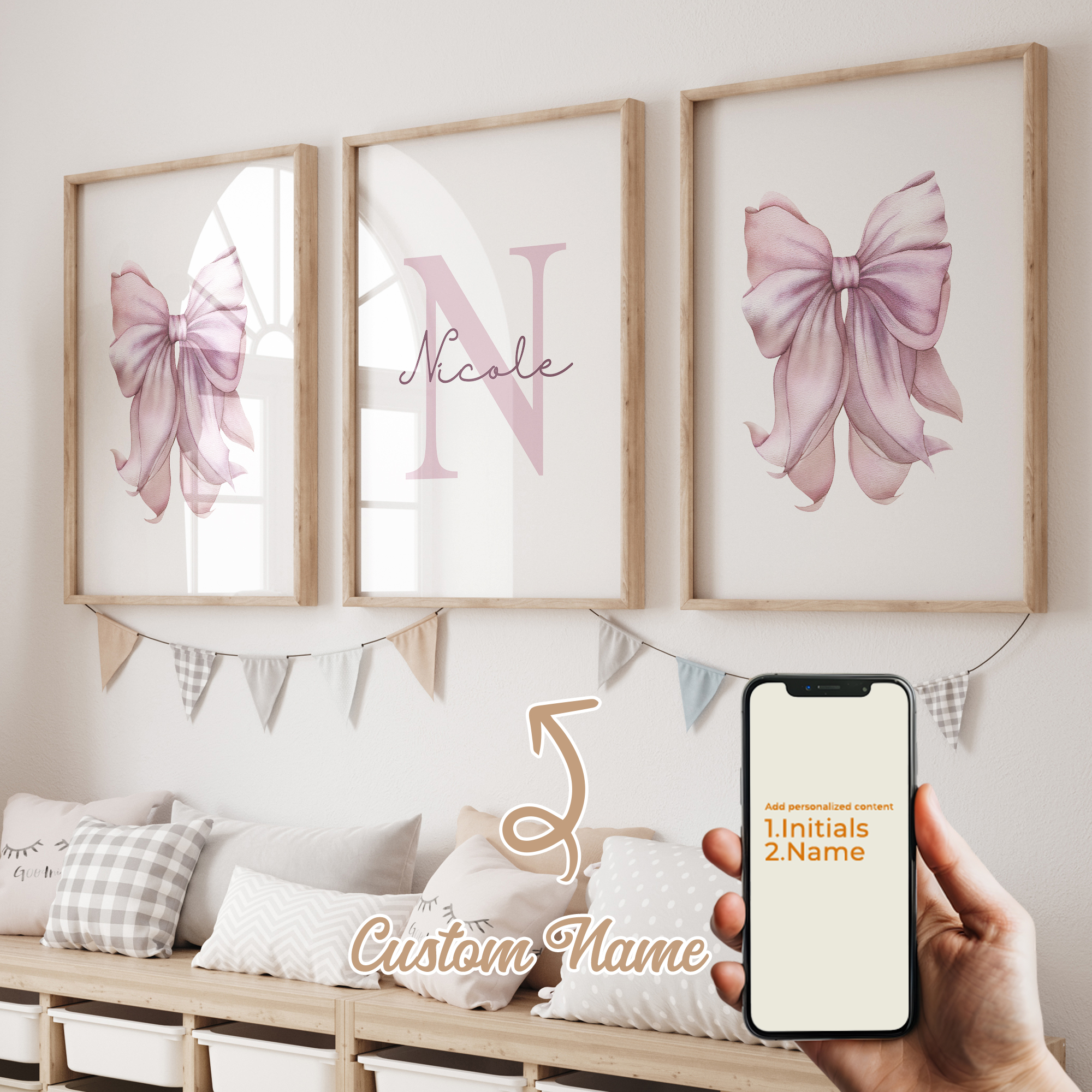 3pcs Personalized Custom Name  - Home Decor On Wall reseña y precio