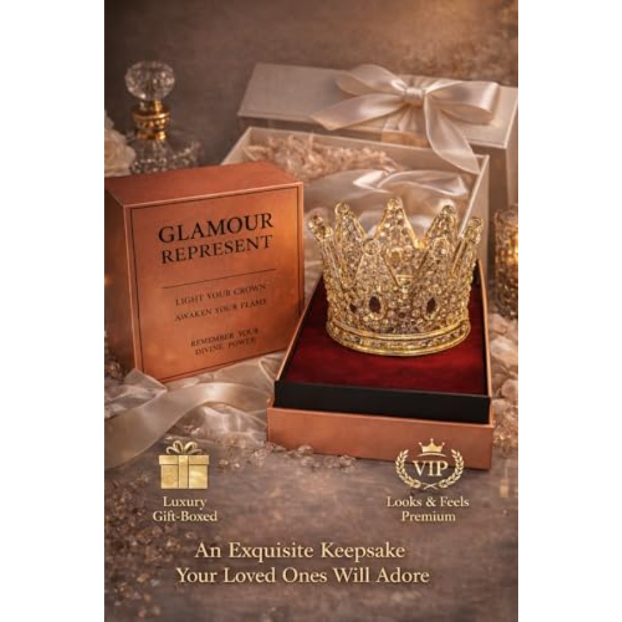 Luxury crown glass candle hold - Home Decor Gold reseña y precio