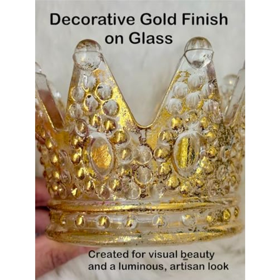 Luxury crown glass candle hold - Home Decor Gold reseña y precio