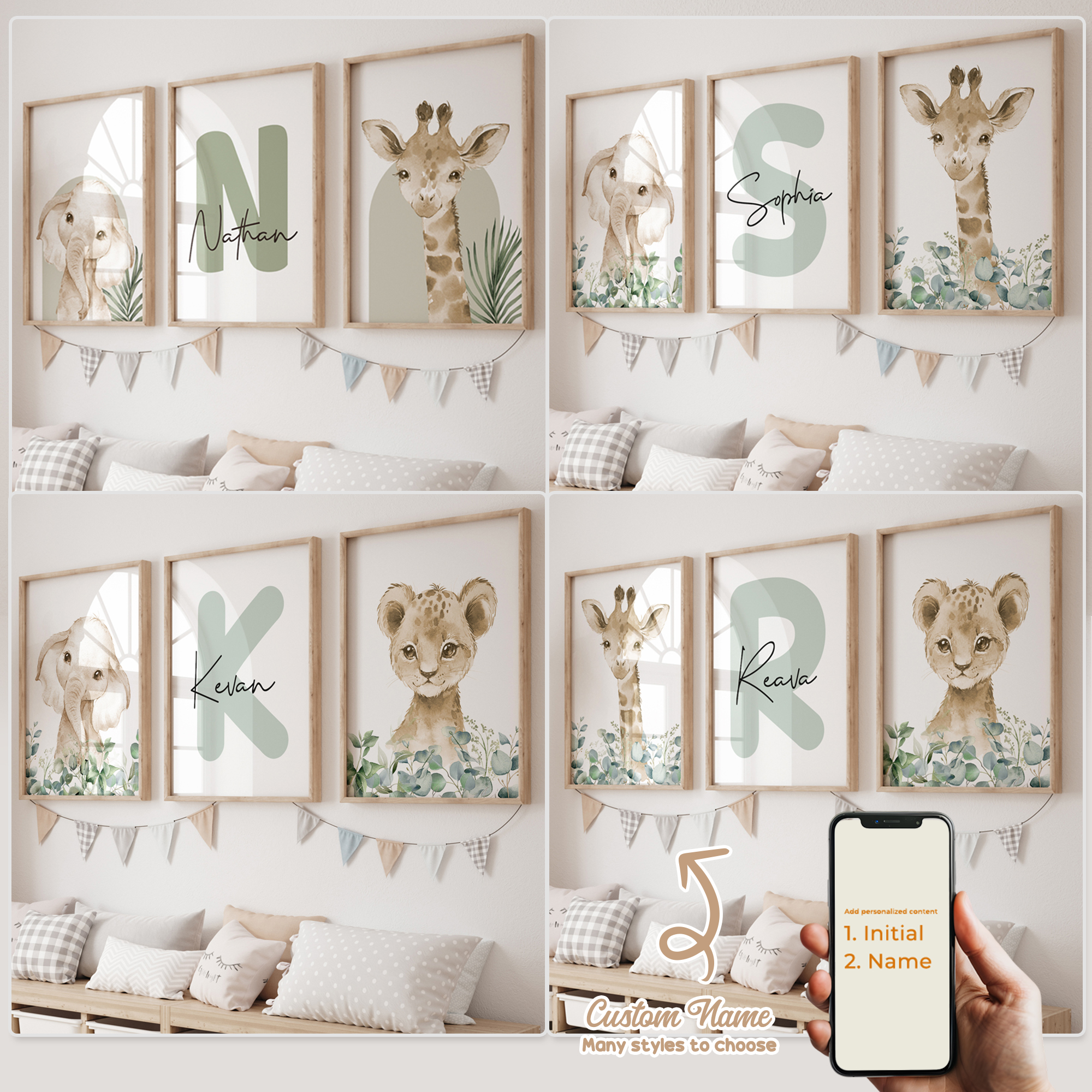 3pcs Personalized Custom Name  - Home Decor On Wall reseña y precio