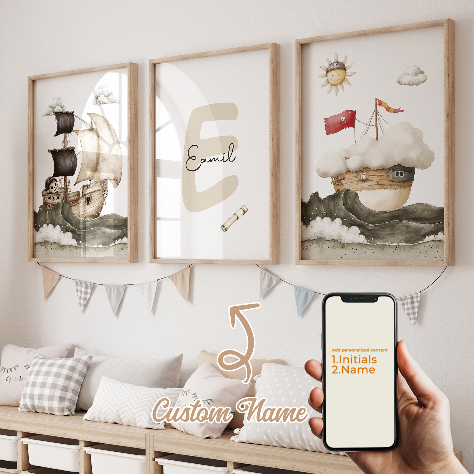 3pcs Personalized Custom Name  - Home Decor On Wall reseña y precio