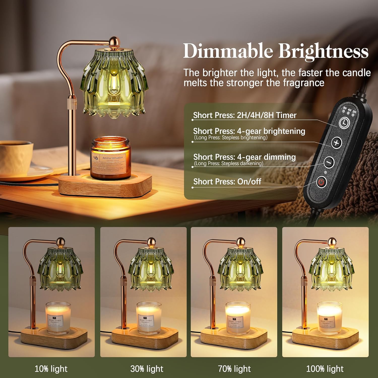Candle Warmer Lamp with Timer  - Home Decor Gold reseña y precio