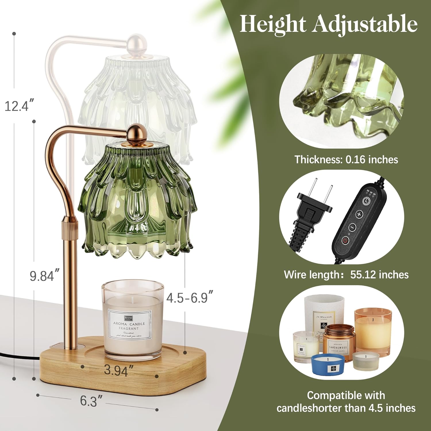 Candle Warmer Lamp with Timer  - Home Decor Gold reseña y precio