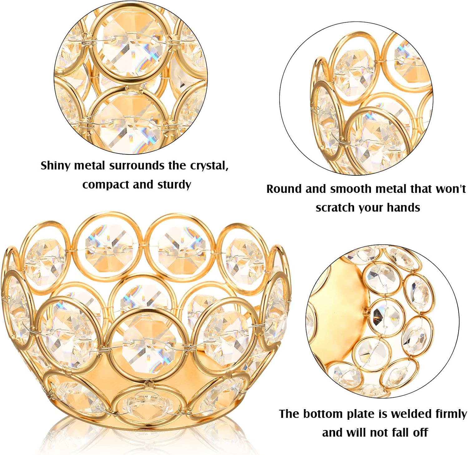 6 Pcs Crystal Tealight Candle  - Home Decor Gold reseña y precio