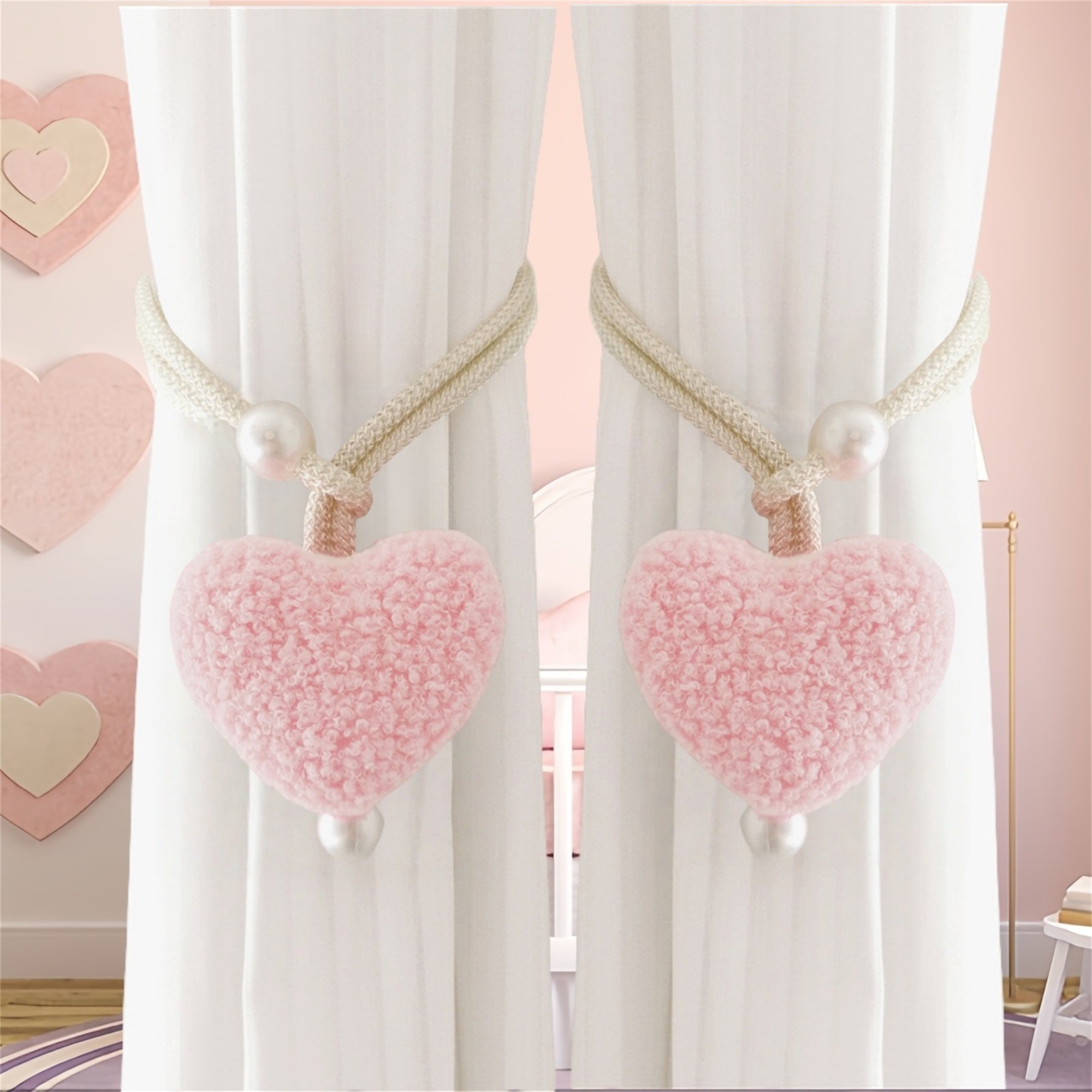 Heart Shaped Curtain Tiebacks  - Yarn Home Decor reseña y precio