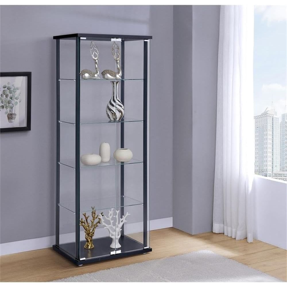Modern Black Glass Curio Cabin - H&M Home Decor reseña y precio