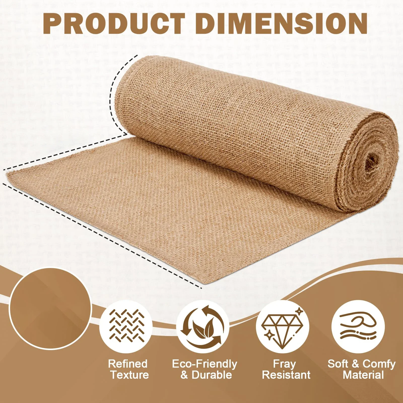 Natural Beige Burlap Roll 30cm - Linen Table Runner reseña y precio