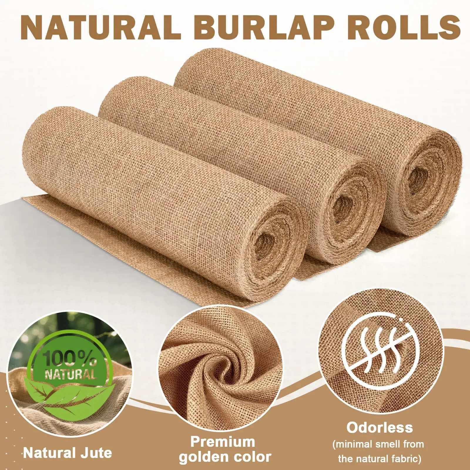 Natural Beige Burlap Roll 30cm - Linen Table Runner reseña y precio