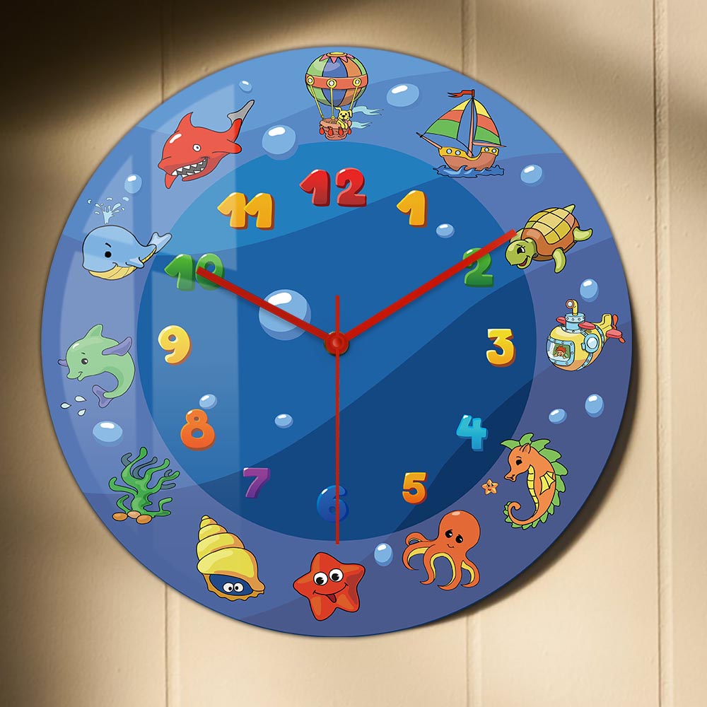 Cartoon Sea Animals Blue Wall  - Home Decor Under 300 reseña y precio