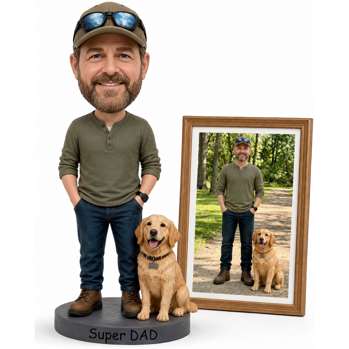 Custom Pet and Owner Bobblehea - Home Decor From Clay reseña y precio