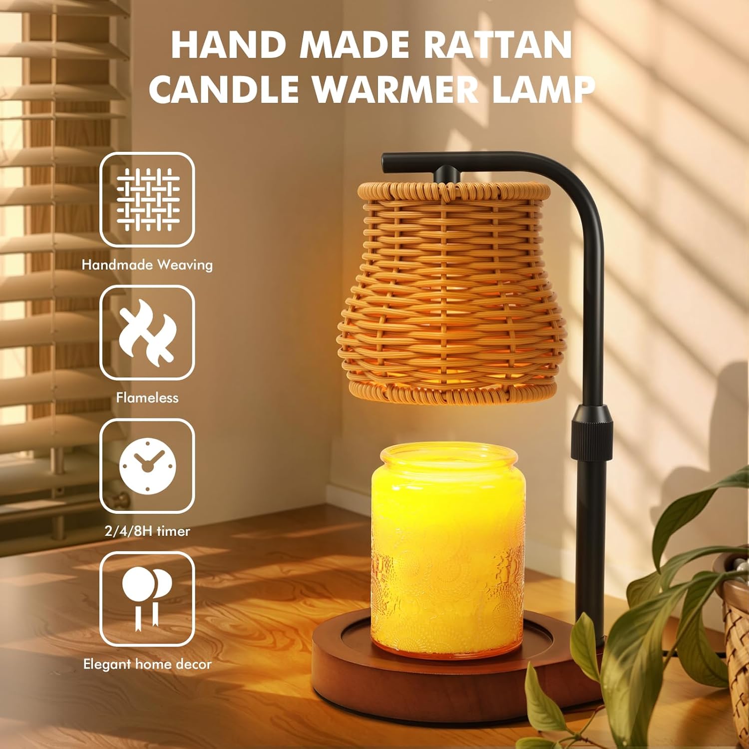 Candle Warmer Lamp with Timer  - Home Decor Gold reseña y precio