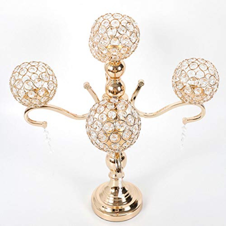 5 Arms Candle Holder for Weddi - Home Decor Gold reseña y precio