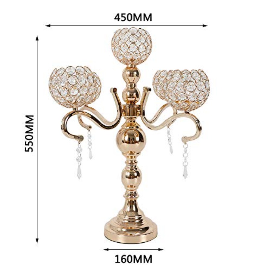 5 Arms Candle Holder for Weddi - Home Decor Gold reseña y precio