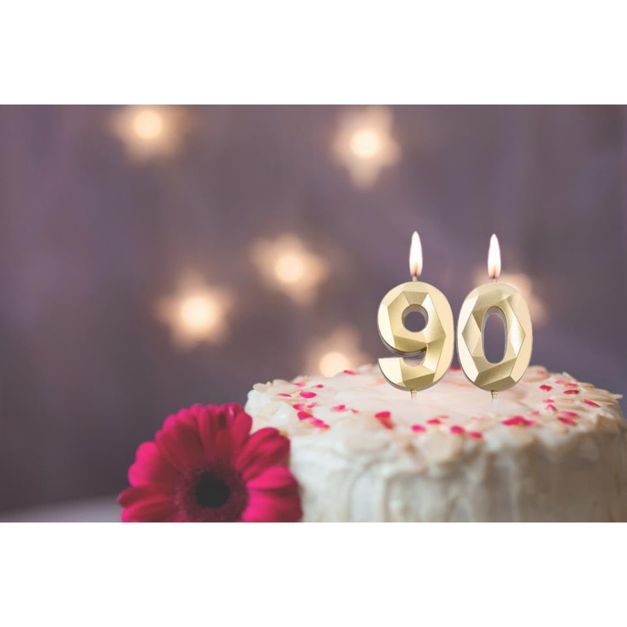 2 inch Gold 90 Birthday Candle - Home Decor Gold reseña y precio