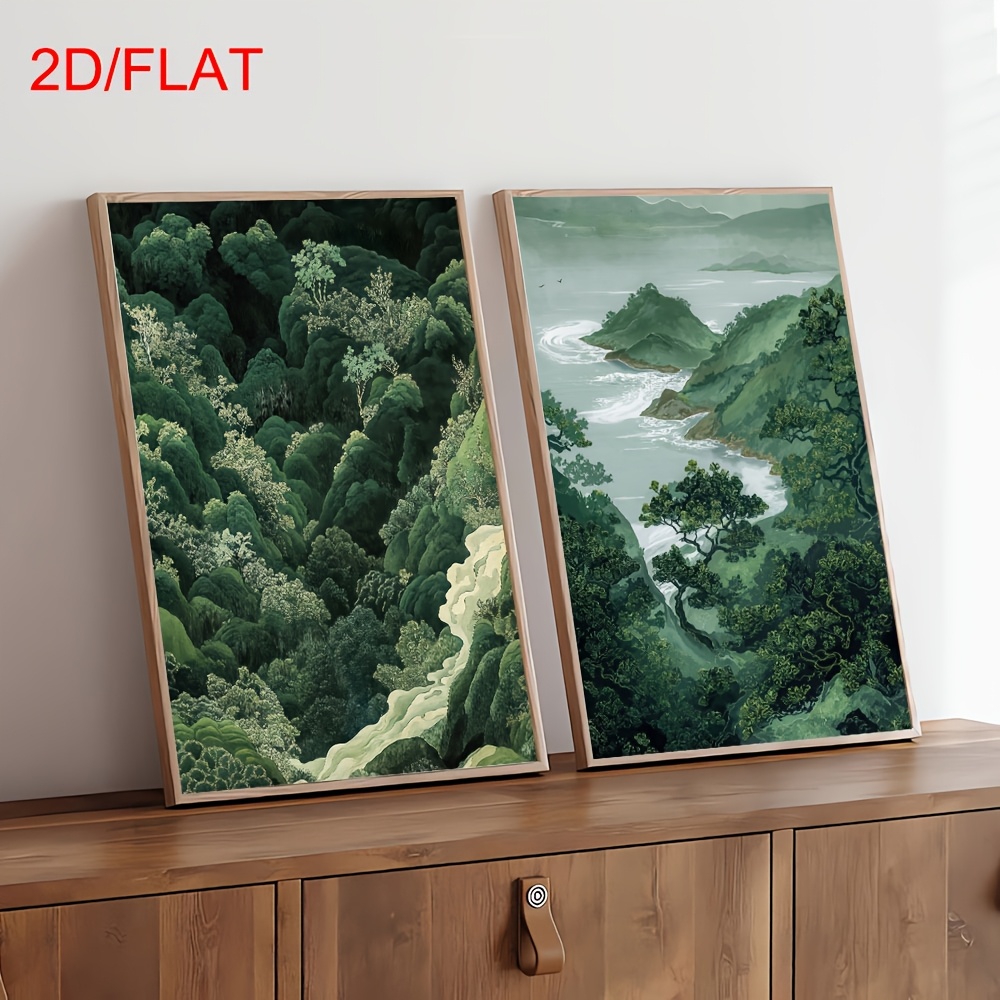 2pcs Modern Green Forest Mount - Home Decor Japandi reseña y precio
