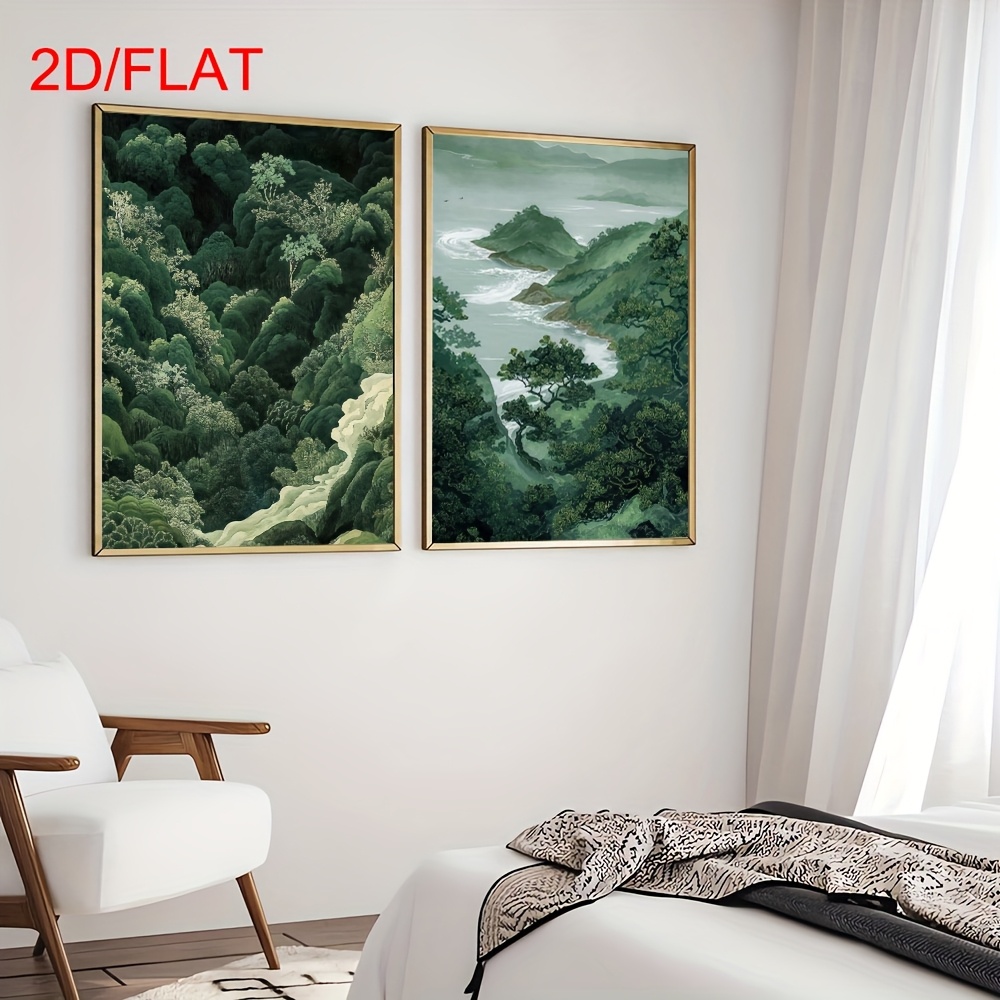 2pcs Modern Green Forest Mount - Home Decor Japandi reseña y precio