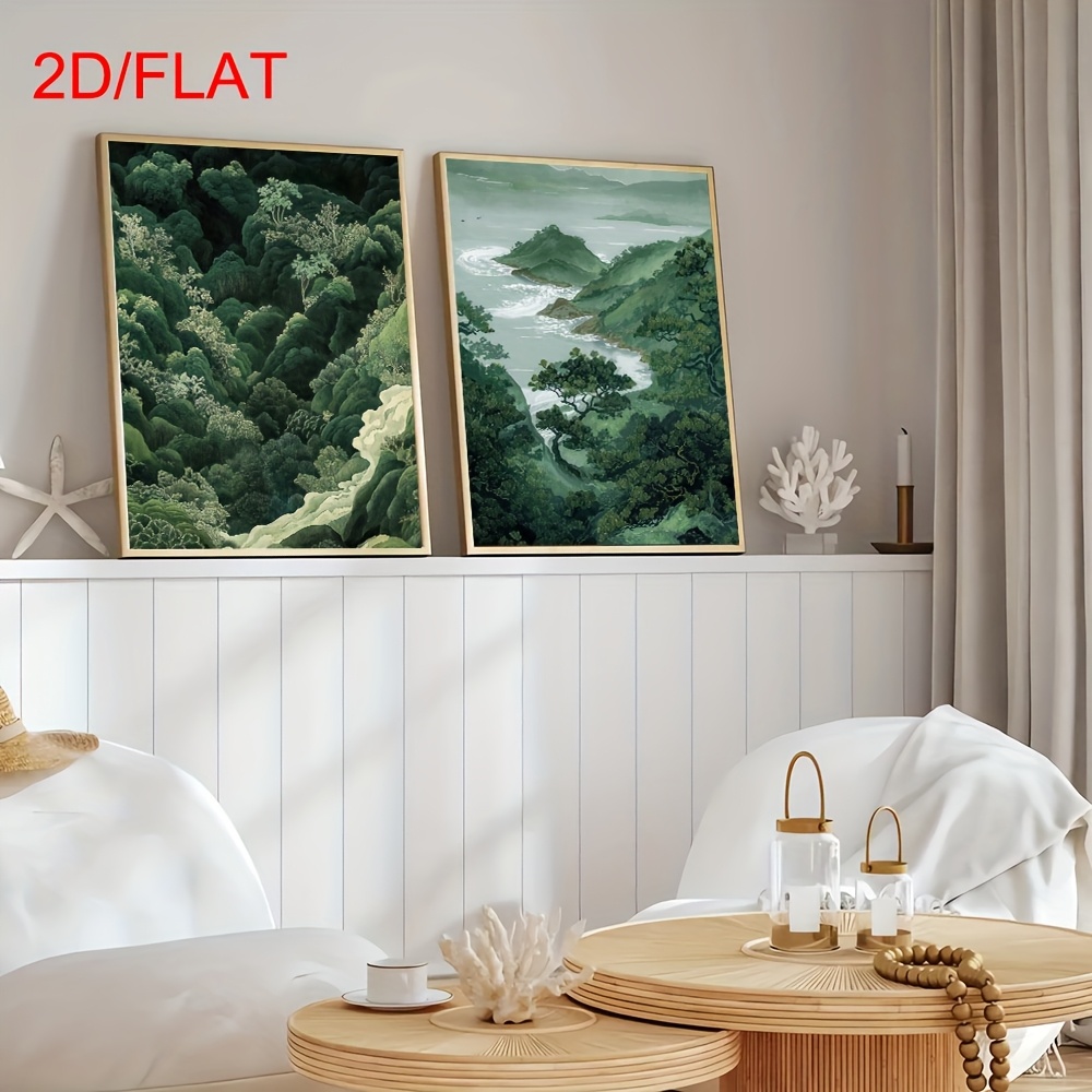 2pcs Modern Green Forest Mount - Home Decor Japandi reseña y precio