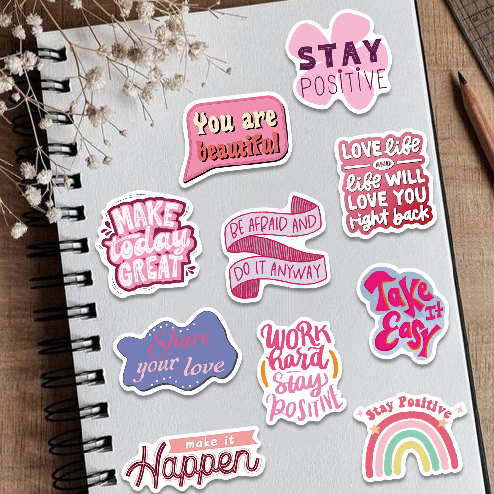 50pcs Pink Inspirational Phras - Home Decor Wall Panels reseña y precio