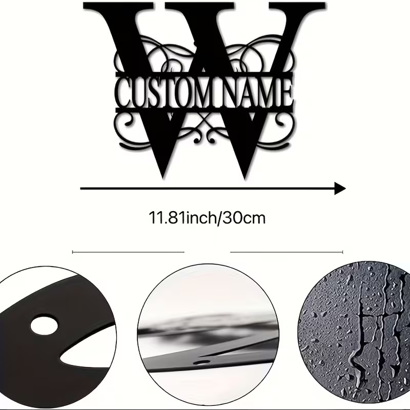Classic Custom Monogram Metal  - Home Decor Wall Art reseña y precio