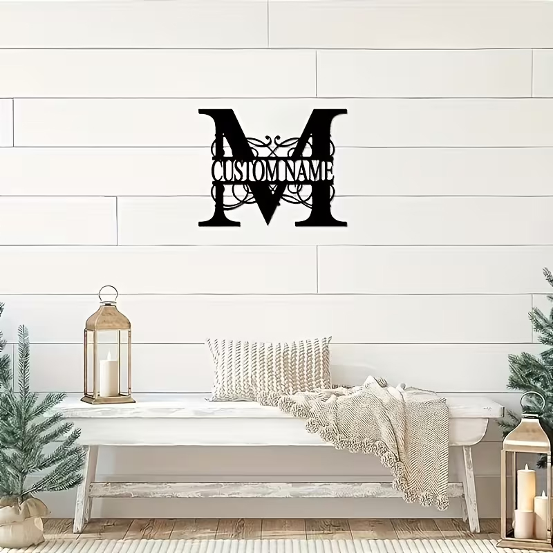 Classic Custom Monogram Metal  - Home Decor Wall Art reseña y precio