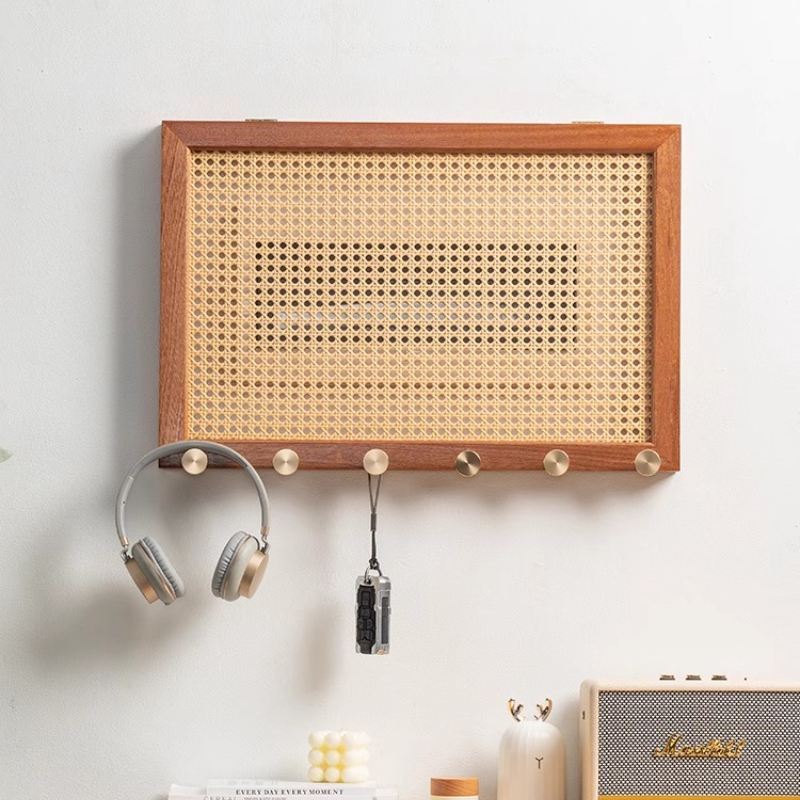 Wood Woven Rattan Electrical B - Home Decor On Wall reseña y precio
