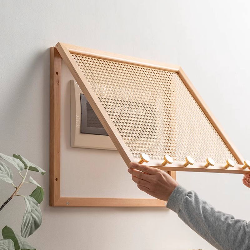 Wood Woven Rattan Electrical B - Home Decor On Wall reseña y precio